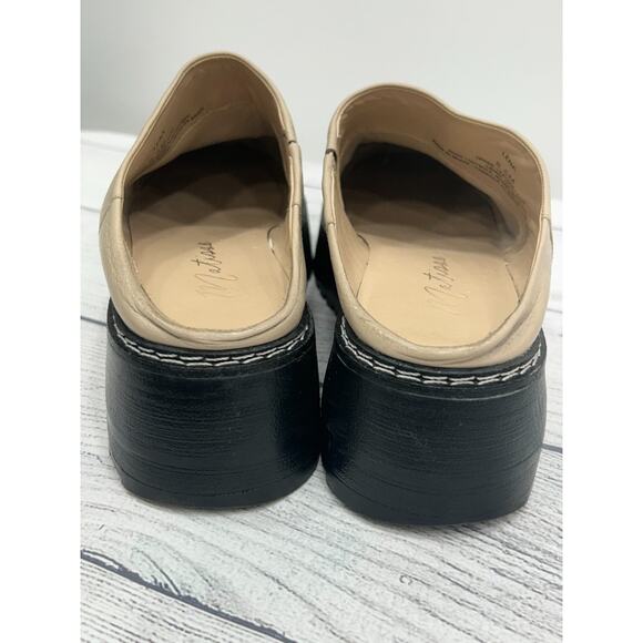 Matisse Lena Womens Beige Leather Round Toe Platform Chunky Mule Shoe Size 8.5M - Picture 10 of 14